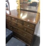 A Georgian mahogany chest of six drawers