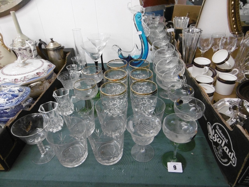 A quantity of assorted glassware etc