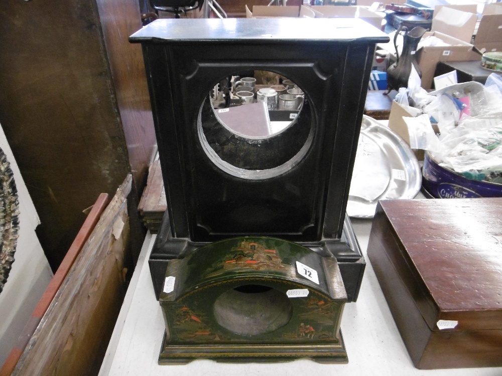 A marble and lacquer clock case - Image 2 of 4