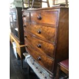 A 19th century bow fronted mahogany chest of drawers