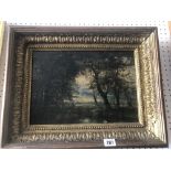 A gilt framed oil on board,