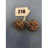 A pair of vintage 9ct gold multi stone earrings, approx.
