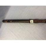 A 19th century constables ribbed handled truncheon