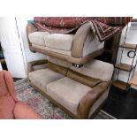 A two and three seater seater leather sofas
