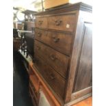 A 19th century chest of five drawers