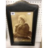 A leather framed photograph of Queen Victoria by Lafayette originally from the estate of Charles