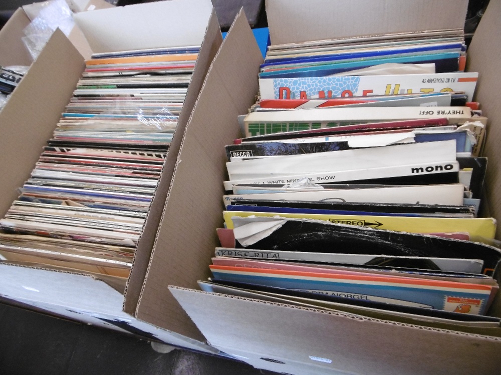 Two boxes of assorted LP's