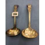 A pair of kings pattern hallmarked silver sauce ladles