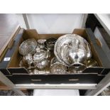 A large quantity of silver plate including a three piece coffee set