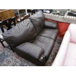 An Italian leather two seater sofa