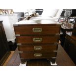 A small mahogany military style chest