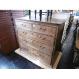 A 19th century chest of five drawers