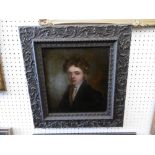 A framed canvas on board English school "Regency period gentleman" width 44cm height 46cm