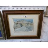 A framed watercolour "Fort" signed W.