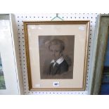 A framed Victorian charcoal and chalk study of a boy signed Morosini RA with information on reverse