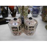 A VICTORIAN TWIN LIDDED PRESERVE POTS