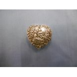 A small Edwardian silver pill/patch (heart shaped) box Birmingham 1904