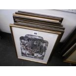 Eight framed prints of British history