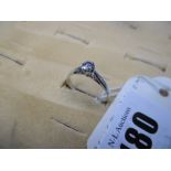 A 9CT white gold, diamond solitaire ring, 1/4ct,