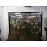 LARGE FRAMED BATIK AFRICAN MARKET SCENE,