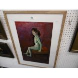 A framed acrylic nude study