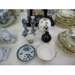 A quantity of chinaware including Delft and Coalport