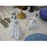 A Royal Doulton figurine "Kate" plus a Coalport figurine