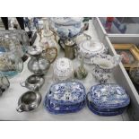 A quantity of assorted oddments and a silver plated tea set