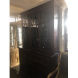 A 19th Century walnut secretaire bookcase with sheet music trough width 153cm,