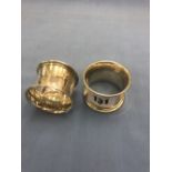 A pair of hallmarked silver napkin rings