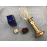 A Victorian "The Silver Torch" with kite mark, Limoges pill box,