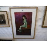 A framed acrylic nude study