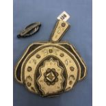 An art deco beaded purse and art deco pince nez