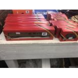 Nine assorted boxed Hornby goods wagons and seven Hornby LNER Coaches