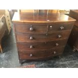 A 19th century bow fronted chest of drawers