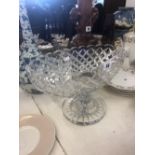 A large cut crystal centre piece bowl