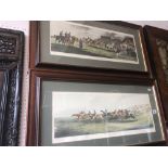 Two framed and glazed prints Epsom and Ipswich race courses