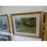 A framed watercolour, fishing scene, signed Frederick Charles Dixey,