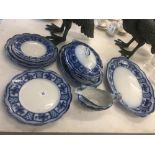 A blue and white part dinner set