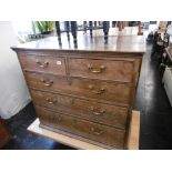 A 19th century chest of five drawers