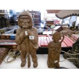 Two carved wood figures