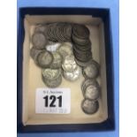 A quantity of pre 1920 threepence coins