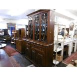 A 19th Century walnut secretaire bookcase with sheet music trough width 153cm,