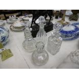 Four assorted decanters