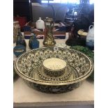 A Wedgewood 19th century wash bowl and soap basin plus one a.