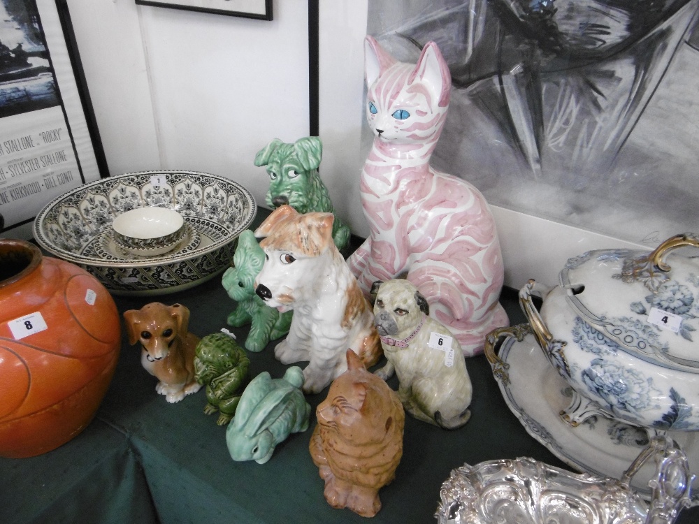 A quantity of assorted ceramic animals including Sylvac