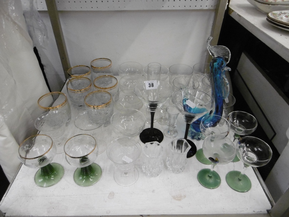 A collection of glassware etc