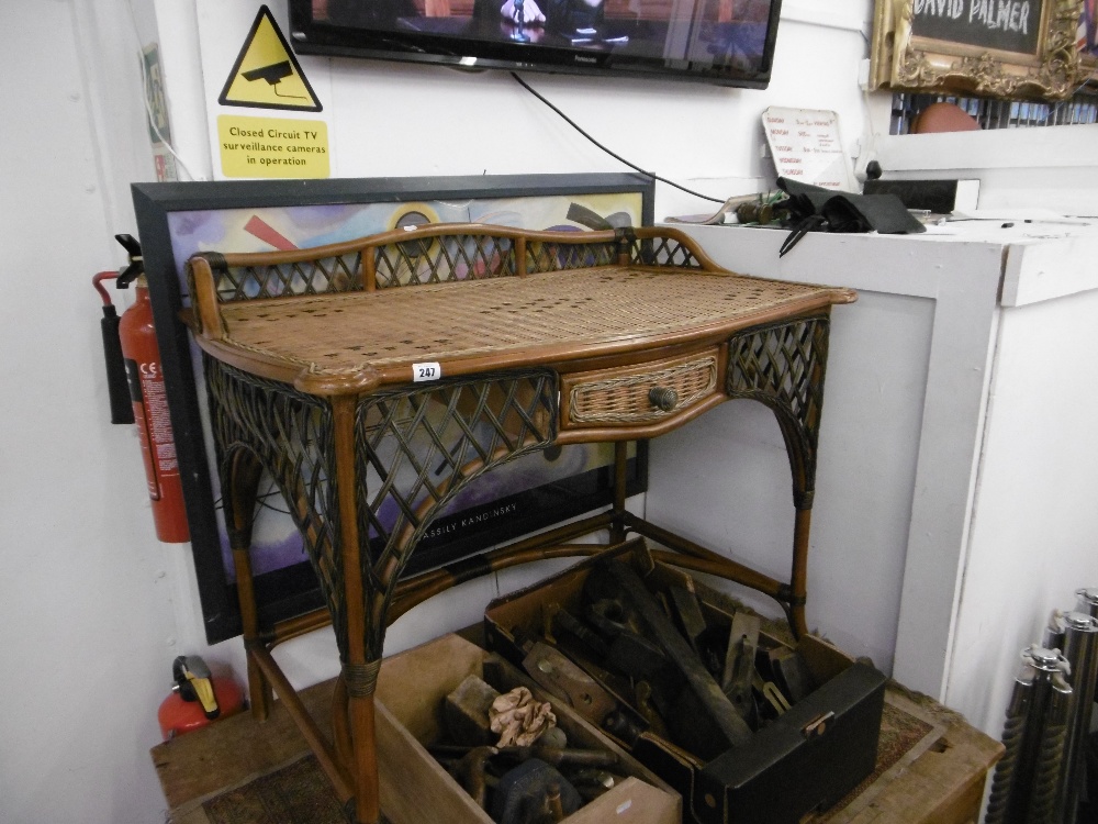 A ladies bamboo and rattan writing desk - Image 3 of 4