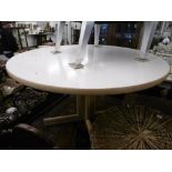 A Gordon Russell circular mid century dining table A/F