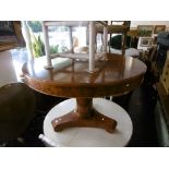 A burr walnut pedestal table